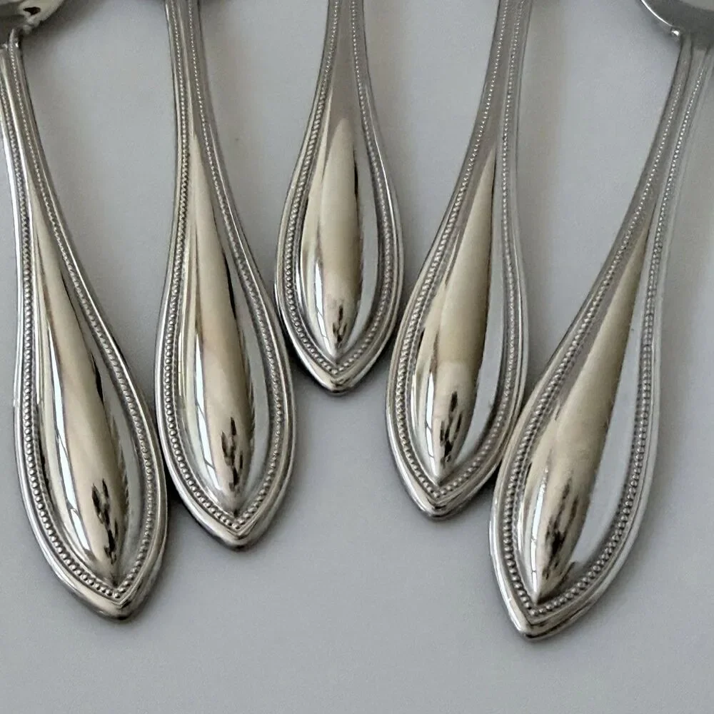 5Pc Oneida Arbor-American Harmony Teaspoons 6 1/8” Stainless Glossy